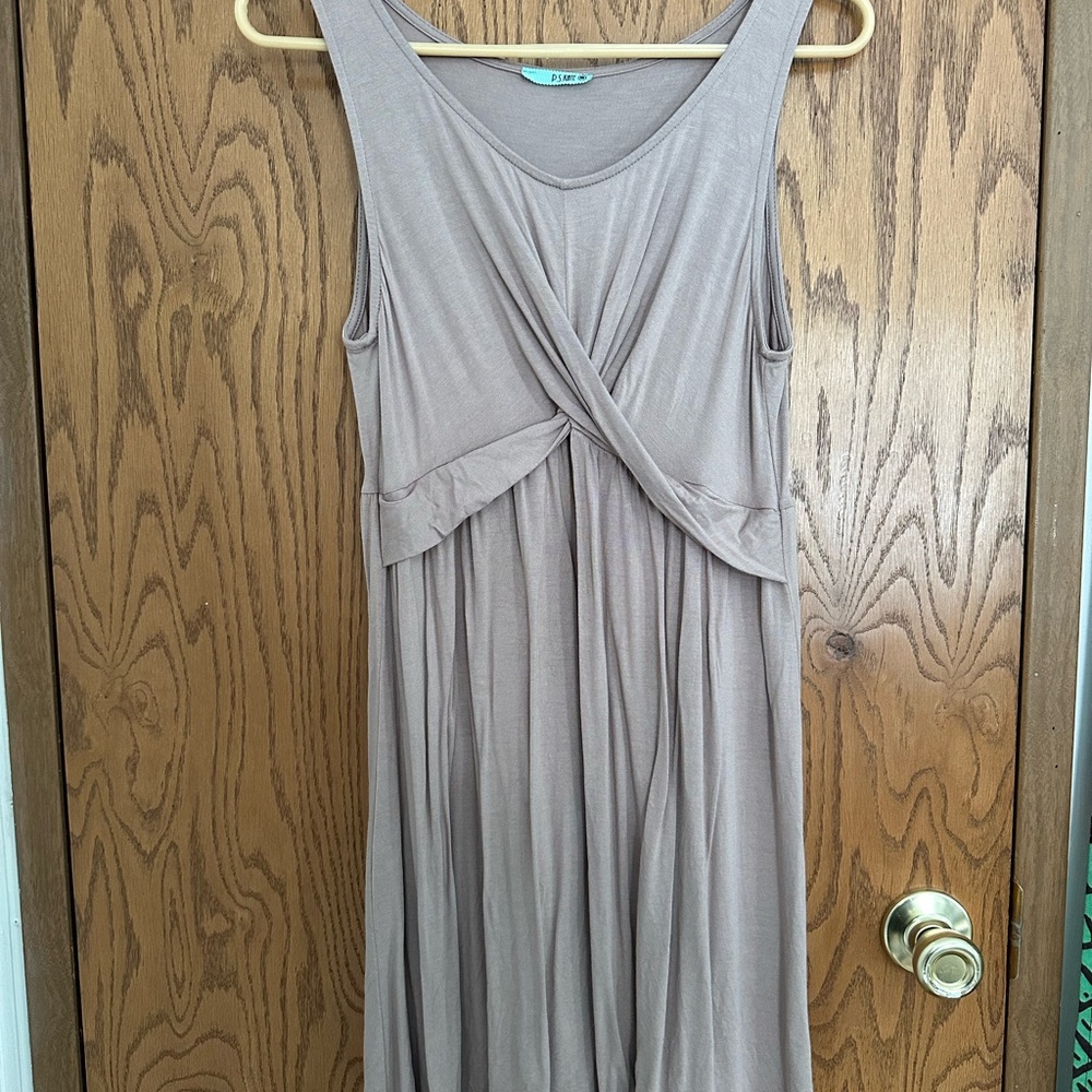 Elegant Sleeveless Taupe Mini Dress